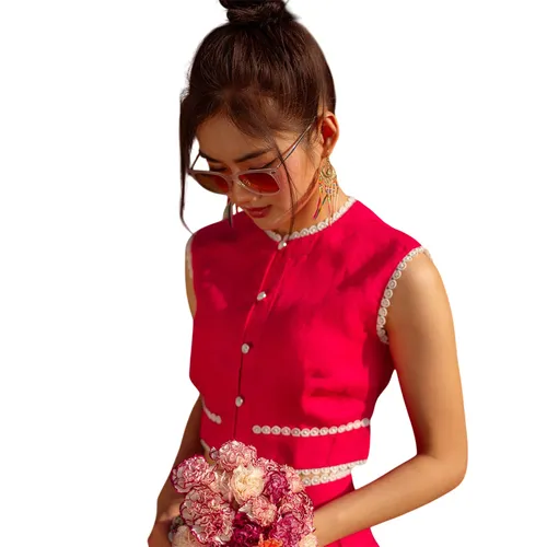 Áo Kiểu Nữ F2 Fashion & Freedom Fall Muse AK513-HS-S-0622 Màu Hồng Sen Size S