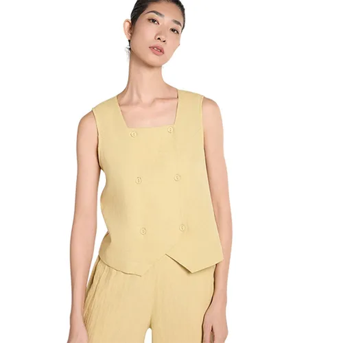 Áo Kiểu Nữ F2 Fashion & Freedom Linen A Touch Of Effortless Elegance AK647-VN-S-0325 Màu Vàng Nghệ Size S