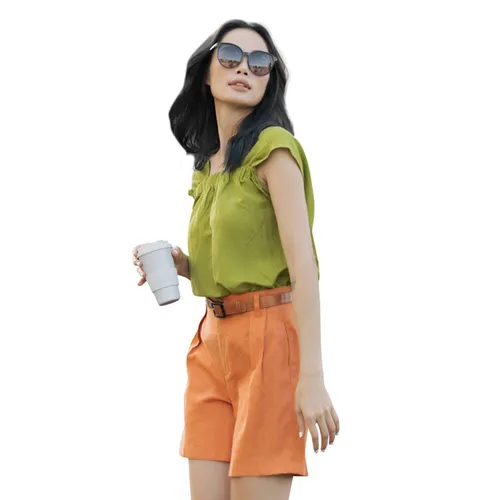 Áo Kiểu Nữ F2 Fashion & Freedom Linen AK389-XC-S-0720 Màu Xanh Cốm Size S