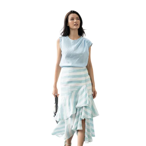 Áo Kiểu Nữ F2 Fashion & Freedom Linen AK540-X-S-1022 Màu Xanh Nhạt Size S