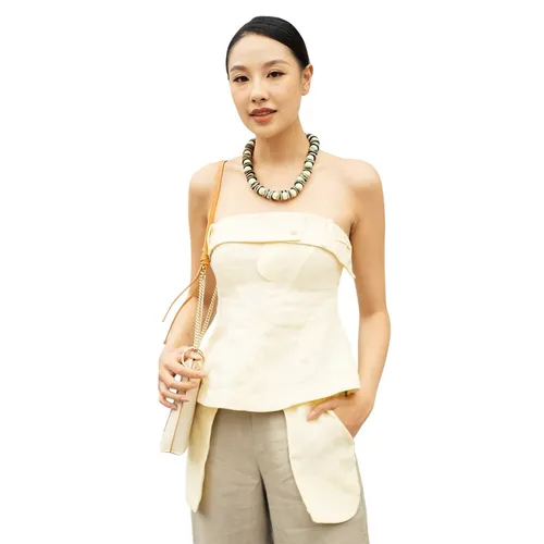 Áo Kiểu Nữ F2 Fashion & Freedom Linen AK596-VN-S-0723 Màu Vàng Nhạt Size S