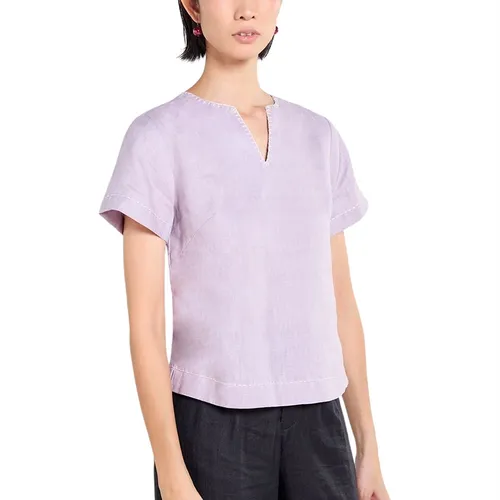 Áo Kiểu Nữ F2 Fashion & Freedom Purple Tender Drit Linen Blouse AK638-TIM-S-0225 Màu Tím Size S