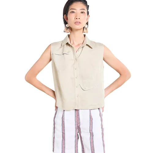 Áo Kiểu Nữ F2 Fashion & Freedom Tender Drit AK654-K-S-0525 Màu Kem Size S