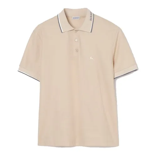 Áo Polo Nam Burberry Logo Collar Cotton Shirt 81255211 Calico Beige Màu Be Size M