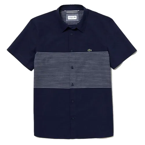 Áo Sơ Mi Cộc Tay Nam Lacoste Shirt CH4865-525 Màu Xanh Navy Size 40