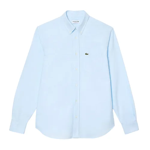 Áo Sơ Mi Dài Tay Nam Lacoste Regular Fit Long Sleeve Oxford Shirt CH6372 - F6Z Màu Xanh Nhạt Size 39