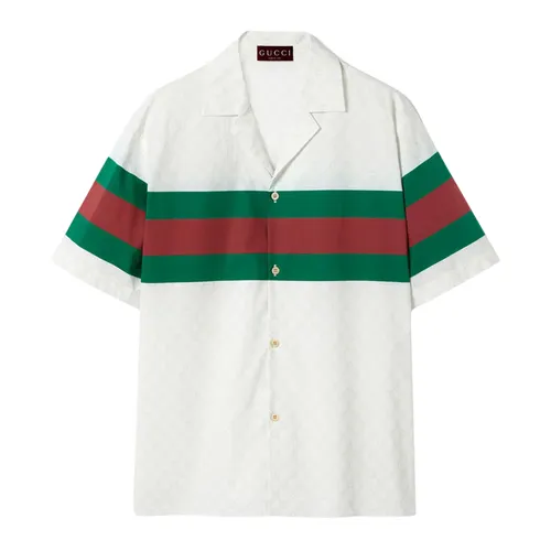 Áo Sơ Mi Nam Gucci Cotton Bowling In White 791771 ZAQOR 9669 Màu Trắng Size 44