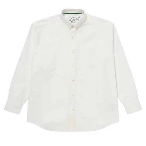 Áo Sơ Mi Nam Lacoste Heavyweight Oversized Washed Oxford Button Down Long Sleeve Shirt CH9342 001 Màu Trắng Size 39