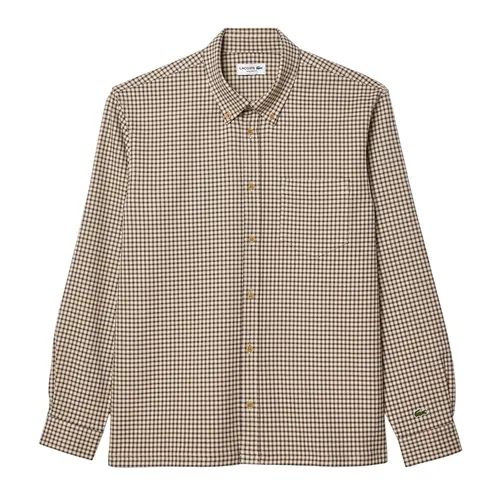 Áo Sơ Mi Nam Lacoste Men's Loose Fit Striped Shirt CH7219 - 2UG Màu Be Size 39