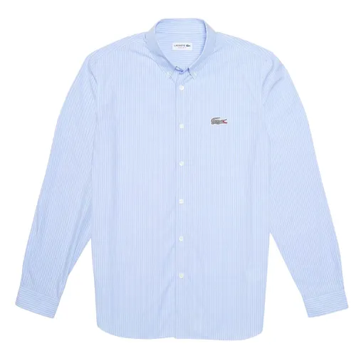 Áo Sơ Mi Nam Lacoste x National Geographic Regular Fit Striped Blue Shirt CH6562-DP6 Màu Xanh Nhạt Size 38