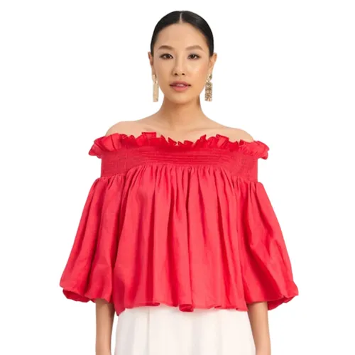 Áo Trễ Vai Nữ F2 Fashion & Freedom Women AK597-DH-S-0723 Màu Đỏ Hồng Size S
