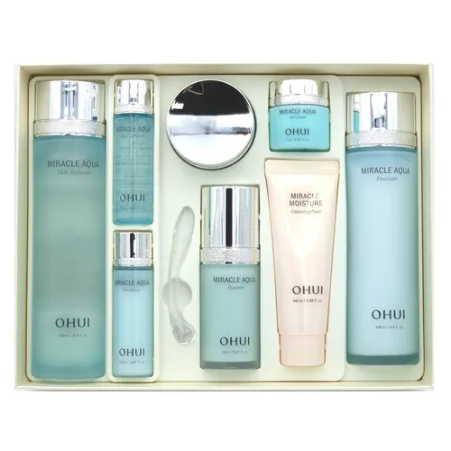 Bộ Dưỡng Da Ohui Xanh Cấp Nước Miracle Aqua Special Set 8 Món