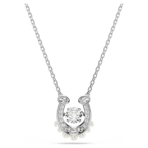 Dây Chuyền Nữ Swarovski Symbolica Pendant Crystal Pearl Round Cut Pavé Horse Shoe White Rhodium Plated 5736972 Màu Bạc Trắng
