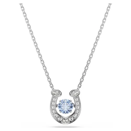 Dây Chuyền Nữ Swarovski Symbolica Pendant Round Cut Pavé Horse Shoe Blue Rhodium Plated Màu Bạc Xanh