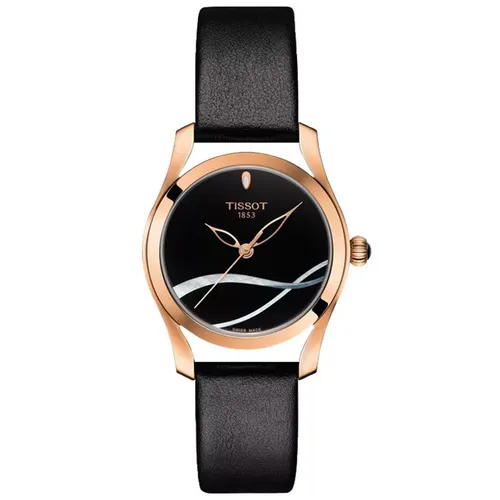 Đồng Hồ Nữ Tissot T-Wave T112.210.36.051.00 Watch 30mm Màu Đen/ Vàng Hồng