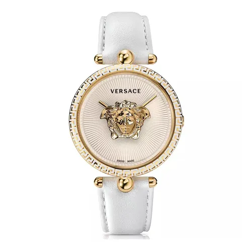 Đồng Hồ Nữ Versace Palazzo Empire Leather Watch 39mm Màu Trắng