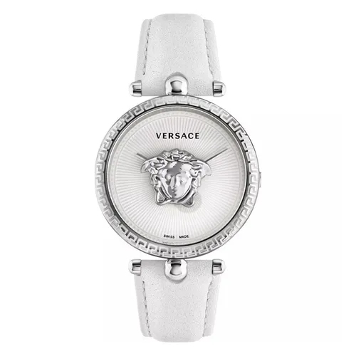 Đồng Hồ Nữ Versace Quartz Palazzo Empire Leather Watch 39mm Màu Trắng