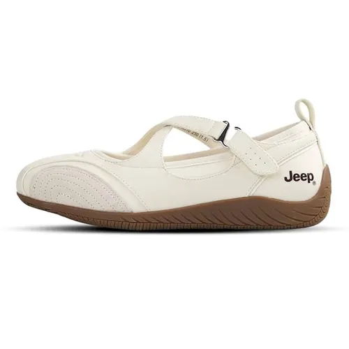 Giày Bệt Nữ Jeep Mary Jane Toe Ballet P661W13310 Màu Trắng Size 35