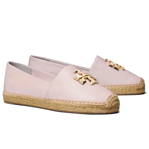 Giày Slip-On NGiày Slip-On Nữ Tory Burch Eleanor Espadrilles Lambskin Pink Màu Hồng Size 36ữ Tory Burch Woven Double T Aline Espadrille Nappa Leather Black Màu Đen Size 36.5
