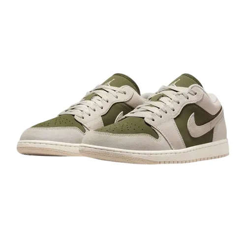 Giày Thể Thao Nam Nike Air Jordan 1 Low SE 'Medium Olive Sail' HV4089-201 Màu Xanh Trắng Size 40