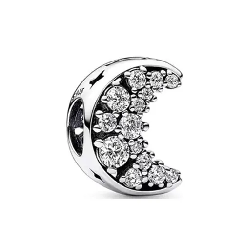 Hạt Vòng Charm Nữ Pandora Luna Destellante Màu Bạc Trắng