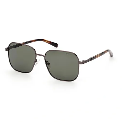 Kính Mát Nam Guess Matte Gunmetal Square Metal Sunglasses GU00051-07N-57 Màu Xanh