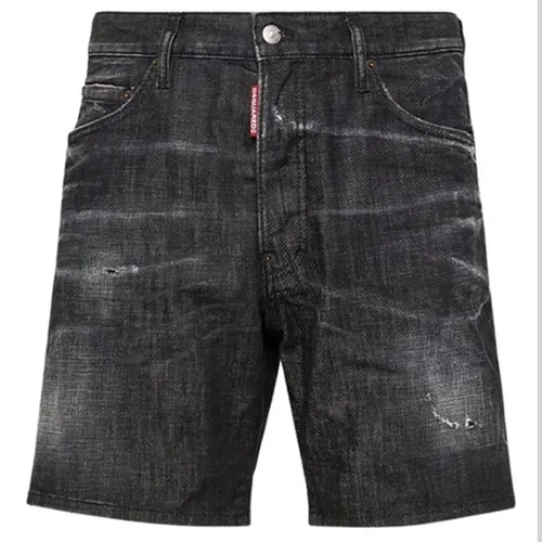 Quần Short Nam Dsquared2 Distressed-Effect Denim S74MU0858S30357 Màu Đen Xám Size 44