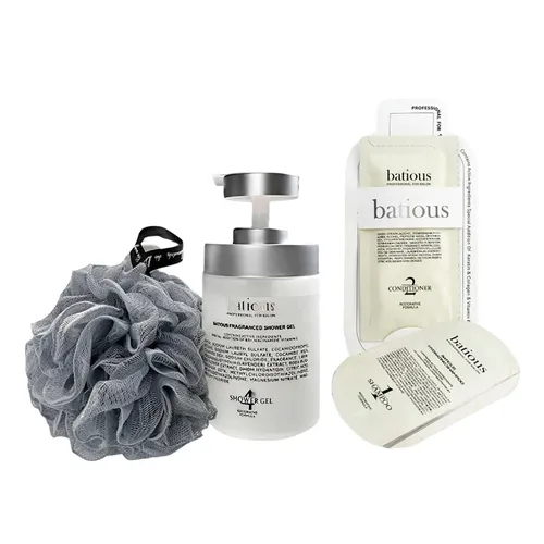 Set Sữa Tắm Trắng Da Batious Fragranced Shower Gel 500ml (Kèm Bông Tắm)
