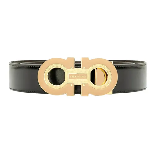 Thắt Lưng Salvatore Ferragamo Gold Logo Black 670128-0772394 Màu Đen Vàng Size 115