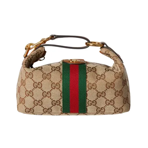 Túi Xách Tay Nữ Gucci Vanity Mini Bag Beige Brown GG Canvas 861775 FAFUF 9870 Màu Nâu Be