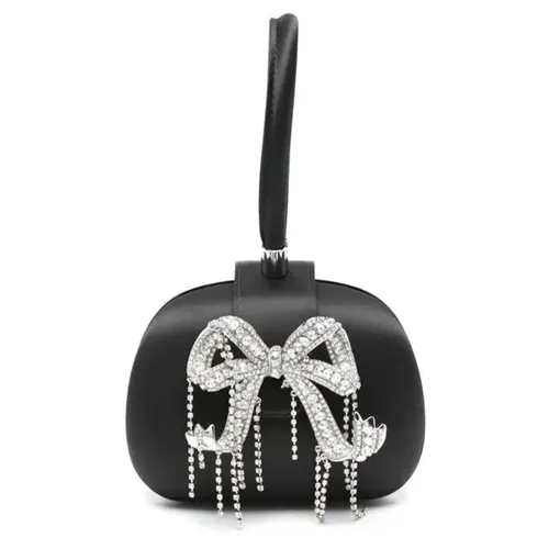 Túi Xách Tay Nữ Self-Portrait Handheld Bag With Bow Detail Màu Đen