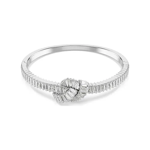 Vòng Đeo Tay Nữ Swarovski Matrix Bangle Baguette Cut, Knot, White, Rhodium Plated 5727117 Màu Trắng Size S