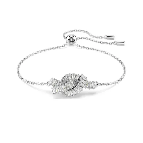 Vòng Đeo Tay Nữ Swarovski Matrix Bracelet Baguette Cut Knot White Rhodium Plated 5731101 Màu Bạc Trắng