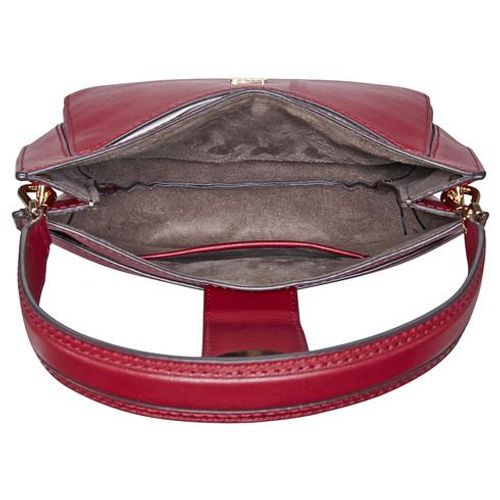 Túi Đeo Chéo Michael Kors MK Lillie Medium Leather Shoulder Bag- Maroon Màu Đỏ-1