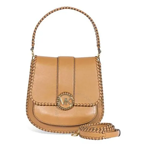Túi Xách Tay Michael Kors MK Lillie Medium Leather Messenger Bag- Acorn Màu Nâu