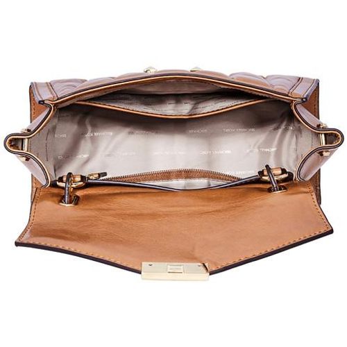 Túi Đeo Chéo Michael Kors MK Whitney Medium Quilted Leather Satchel - Acorn Màu Nâu-5
