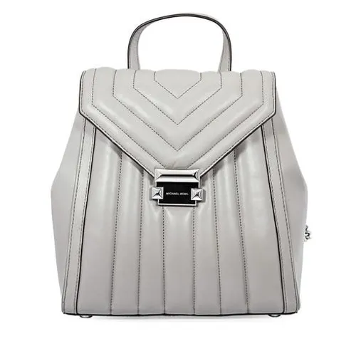 Balo Michael Kors MK Whitney Quilted Leather Backpack- Pearl Grey Màu Xám