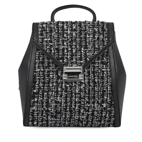 Túi xách - Balo Michael Kors MK Medium Whitney Textured Backpack- Black Màu Đen - Vua Hàng Hiệu