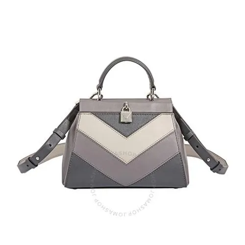 Túi Đeo Chéo Michael Kors MK Gramercy Leather Satchel- Charcoal/Multi Màu Xám - Túi xách - Vua Hàng Hiệu