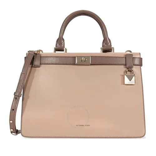 Túi Đeo Chéo Michael Kors MK Tatiana Medium Leather Satchel- Turffle/ Mushroom Màu Nâu