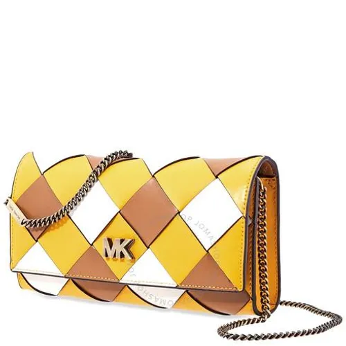 Túi Đeo Chéo Michael Kors MK Mott Large Woven East West Clutch- Jasmine Yellow/Multi Màu Vàng