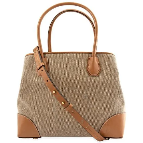 Túi Đeo Chéo Michael Kors MK Mercer Gallery Medium Satchel- Natural Màu Nâu