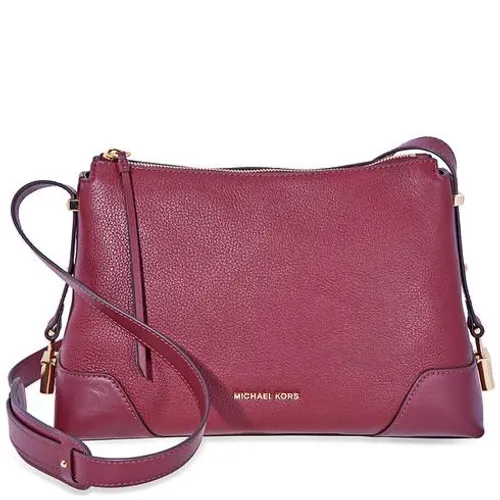 Túi Đeo Chéo Michael Kors MK Crosby Medium Pebbled Leather Messenger Bag- Oxblood Màu Đỏ