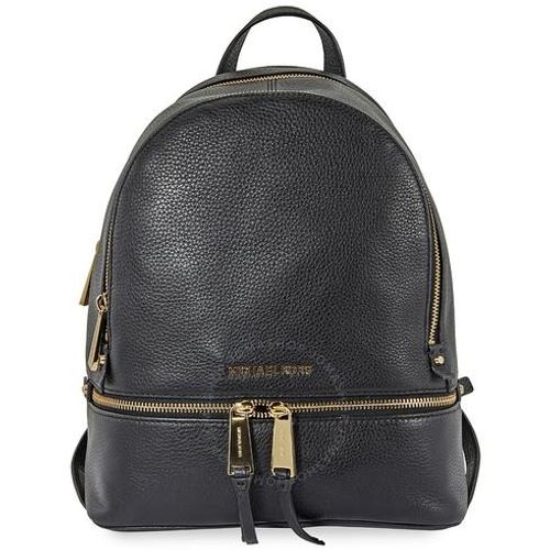 Balo Michael Kors MK Rhea Medium Leather Backpack - Black Màu Đen