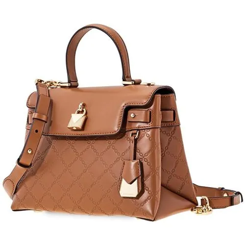 Túi Đeo Chéo Michael Kors MK Gramercy Chain Embossed Satchel- Acorn Màu Nâu