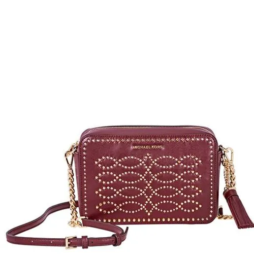 Túi Đeo Chéo Michael Kors MK Ginny Medium Studded Leather Crossbody- Oxblood Màu Đỏ Đô