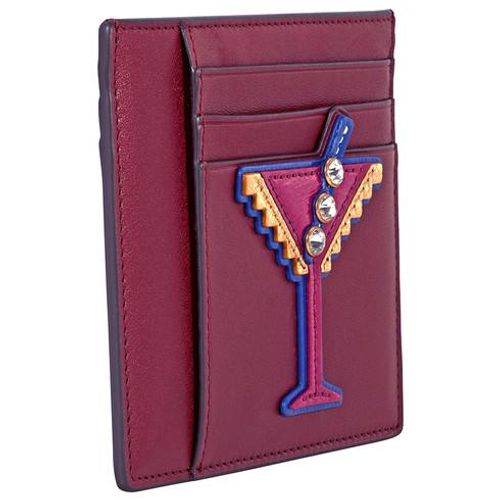 Ví Card Tory Burch Martini Applique Square Card Case - Imperial Garnet Màu Đỏ Đô-5