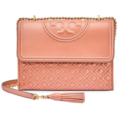 Túi Đeo Vai Tory Burch Fleming Convertible Leather Shoulder Bag- Tramonto Màu Cam