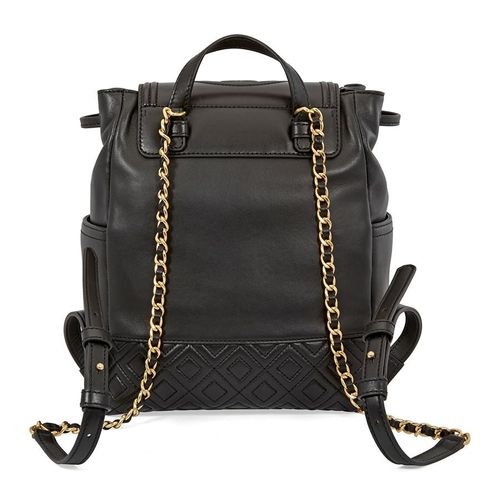 Balo Tory Burch Fleming Leather Backpack- Black Màu Đen
