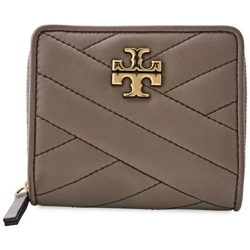 Ví Cầm Tay Tory Burch Kira Chevron Bi-fold Wallet- Classic Taupe Màu Nâu